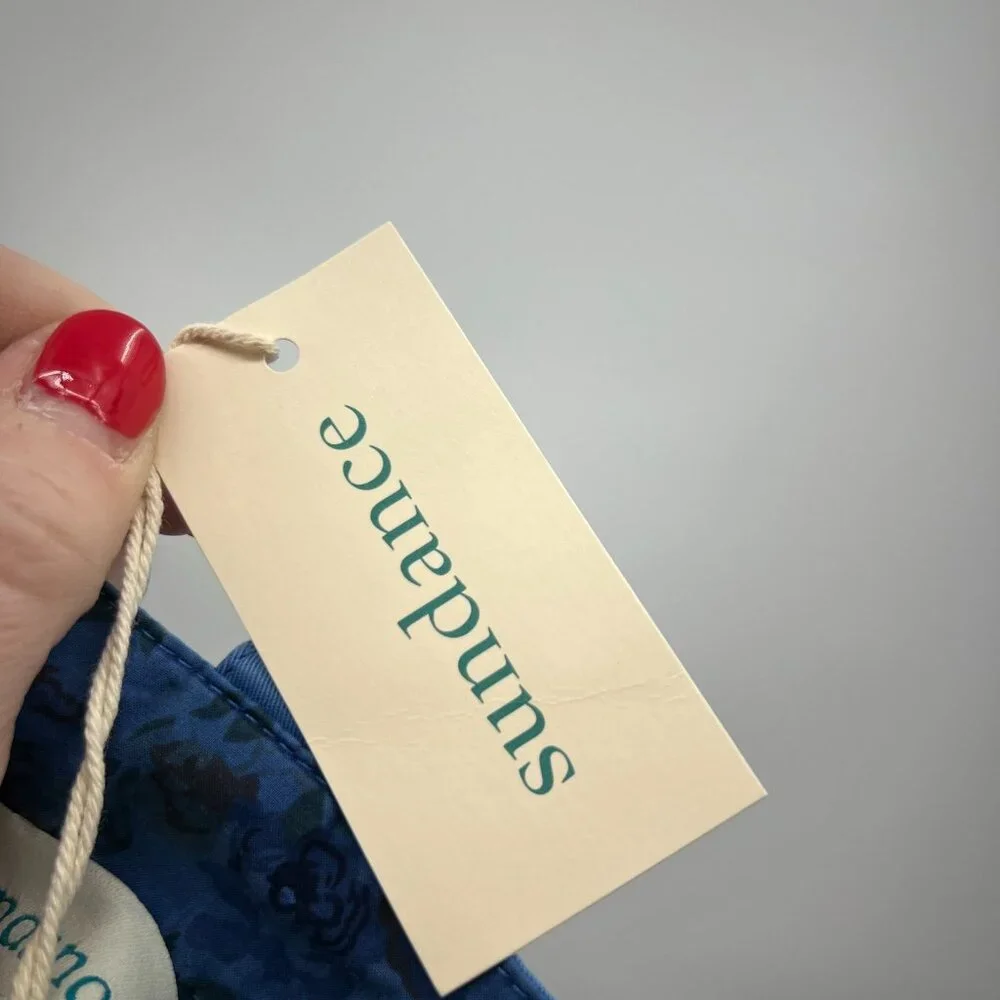 NWT Sundance Blue Cotton Straight Leg Chino Pants Women's 4 - Picture 4 of 5